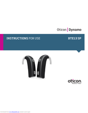 Oticon Dynamo BTE13 SP Instructions For Use Manual