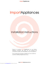 IMPORTAppliances DIC046750 Installation Instructions Manual