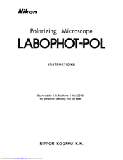 Nikon LABOPHOT-POL Instructions Manual