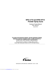 Nordson NPE-HF10 Customer Product Manual