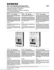 Siemens 3VF7 Operating Instructions Manual