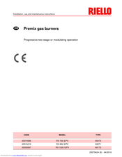 Riello 854T3 Installation, Use And Maintenance Instructions