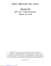 Applico BKE64SS User Manual