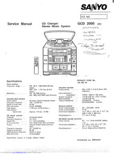 Sanyo GCD2000 Service Manual