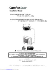 Comfortstar Indoor Unit :TPA-09 Installation Manual