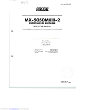 OTARI MX-505MKIII-2 Operation Manual