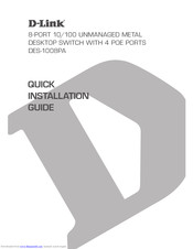 D-Link DES-1008PA Quick Installation Manual