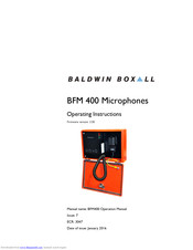 Baldwin Boxall BFM 400 Operating Instructions Manual