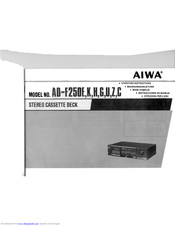 Aiwa AD-F250E Operating	 Instruction