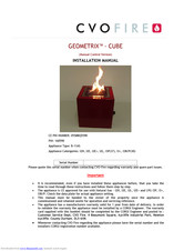 CVO Fire GEOMETRIX - RECTANGLE Installation Manual