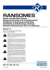Ransomes Matador 71 Safety And Operation Manual