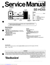Technics SE-HD55 Service Manual
