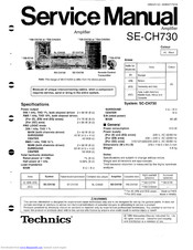 Technics se-ch730 Service Manual