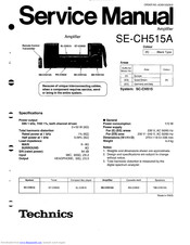 Technics SECH-515-A Service Manual