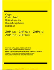 Zanussi ZHP 631 Installation, Use And Maintenance Handbook