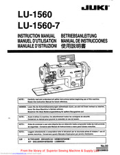 JUKI LU-1560 Instruction Manual