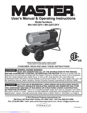 Master MH-220T-DFV User's Manual & Operating Instructions