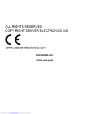 Denver MP-1021 Quick Start Manual