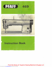 Pfaff 469 Instruction Manual