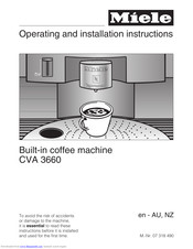 Miele CVA 3660 Operating And Installation Instructions