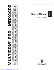 Behringer Multicom Pro MDX4400 User Manual