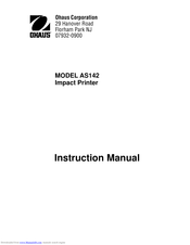 OHAUS AS142 Instruction Manual