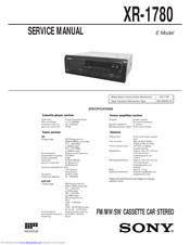 Sony XR-1780 E Model Service Manual