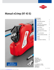 KNIPEX eCrimp 97 43 E Operating	 Instruction