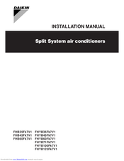 Daikin FHB60FK7V1 Installation Manual