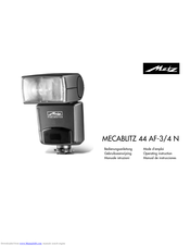 Metz MECABLITZ 44 AF-3/4 N Operating	 Instruction