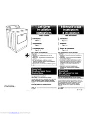 Whirlpool LGR4634JQ0 Installation Instructions Manual