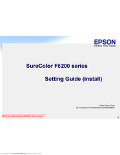 Epson SureColor F6200 Settings Manual