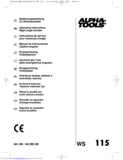 ALPHA-TOOLS WS 115 Operating Instructions Manual