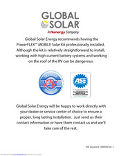 Global Solar powerflex Installation Instructions Manual