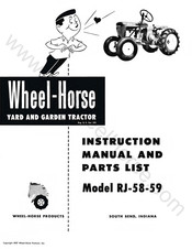 Wheel Horse RJ-58-59 Instruction Manual And Parts List