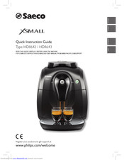 Manual de instruções Philips Saeco Xsmall HD8643 (Português - 40 páginas)