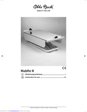 Otto Bock Hubfix II Instructions For Use Manual