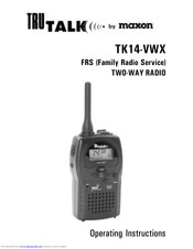 Maxon TK14-VWX Operating Instructions Manual