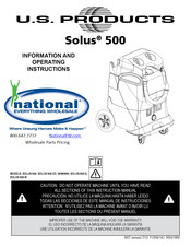 U.S. Products Solus 500 DZ Operating	 Instruction
