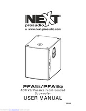 Next PFA18sp User Manual