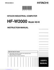 Hitachi HF-W2000 Instruction Manual