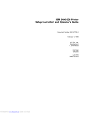 IBM 5400-006 Setup And Operator Manual