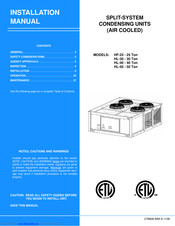 Unitary products group HL-50 - 50 Ton Installation Manual
