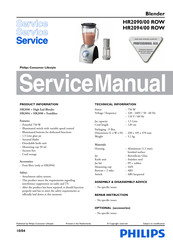 Philips HR2090 Service Manual