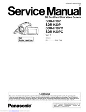 Panasonic SDR-H20P Service Manual