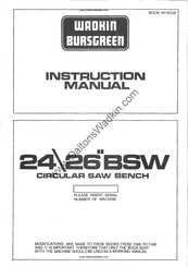 Wadkin 24BSW Instruction Manual