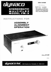 DYNACO FM-3 Instructions For Assembly Alignment Operation