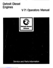 Detroit Diesel V 71 Series Operator's Manual