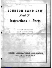 Johnson J Instructions - Parts Manual