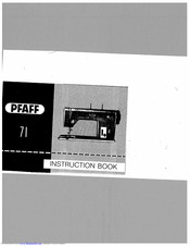 Pfaff 71 Instruction Book